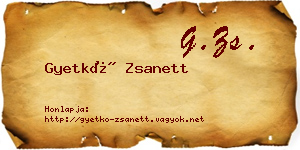 Gyetkó Zsanett névjegykártya